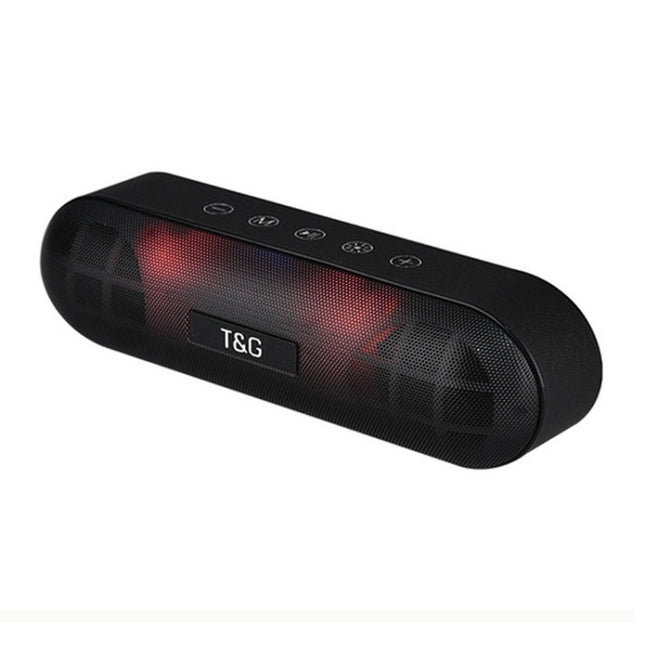T&G TG148 Portable Stereo Audio Super Bass LED Lantern Pill Wireless Bluetooth Speaker(Black)-garmade.com