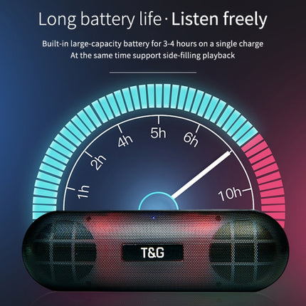T&G TG148 Portable Stereo Audio Super Bass LED Lantern Pill Wireless Bluetooth Speaker(Black)-garmade.com
