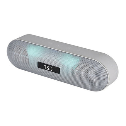 T&G TG148 Portable Stereo Audio Super Bass LED Lantern Pill Wireless Bluetooth Speaker(Gray)-garmade.com