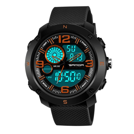 SANDA 762 Watch Men Watch Students Men Watch Fashion Trend Youth Waterproof Night light Sports Men(Orange)-garmade.com