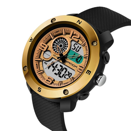 SANDA 762 Watch Men Watch Students Men Watch Fashion Trend Youth Waterproof Night light Sports Men(Gold)-garmade.com