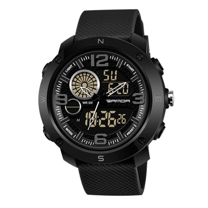 SANDA 762 Watch Men Watch Students Men Watch Fashion Trend Youth Waterproof Night light Sports Men(Gray)-garmade.com