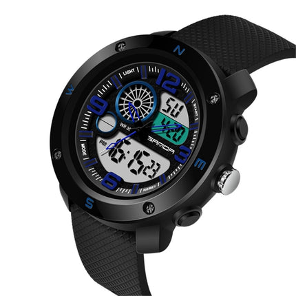 SANDA 762 Watch Men Watch Students Men Watch Fashion Trend Youth Waterproof Night light Sports Men(Blue)-garmade.com