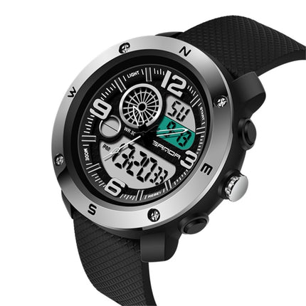 SANDA 762 Watch Men Watch Students Men Watch Fashion Trend Youth Waterproof Night light Sports Men(Silvery)-garmade.com