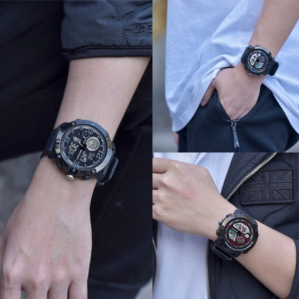 SANDA 762 Watch Men Watch Students Men Watch Fashion Trend Youth Waterproof Night light Sports Men(Silvery)-garmade.com