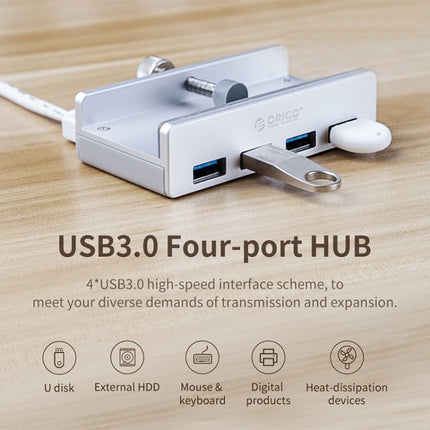 ORICO MH4PU-P Aluminum Alloy 4 Ports USB3.0 Clip-type HUB(Black)-garmade.com