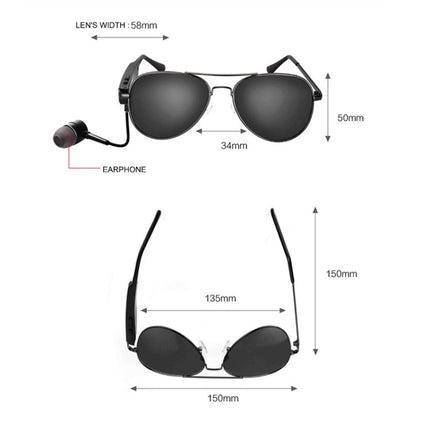 A8 Wireless Earphone Bluetooth Headset Sunglasses Music Headphones Smart Glasses Earbud Hands-free with Mic-garmade.com