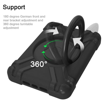 For iPad MINI1/2/3 EVA + PC Flat Protective Shell with 360 ° Rotating Bracket(Black+Black)-garmade.com