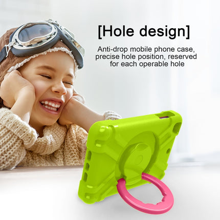 For iPad MINI1/2/3 EVA + PC Flat Protective Shell with 360 ° Rotating Bracket(Grass Green+Rose Red)-garmade.com