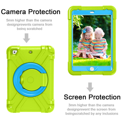 For iPad MINI1/2/3 EVA + PC Flat Protective Shell with 360 ° Rotating Bracket(Grass Green+Blue)-garmade.com