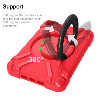 For iPad MINI1/2/3 EVA + PC Flat Protective Shell with 360 ° Rotating Bracket(Red+Black)-garmade.com