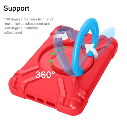 For iPad MINI1/2/3 EVA + PC Flat Protective Shell with 360 ° Rotating Bracket(Red+Blue)-garmade.com
