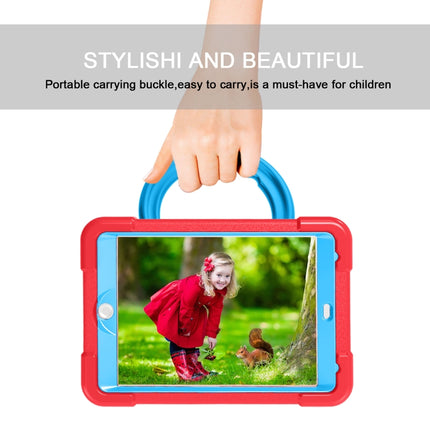 For iPad MINI1/2/3 EVA + PC Flat Protective Shell with 360 ° Rotating Bracket(Red+Blue)-garmade.com