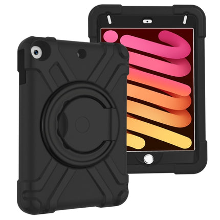 For iPad MINI 4/5 EVA + PC Flat Protective Shell with 360 ° Rotating Bracket(Black+Black)-garmade.com