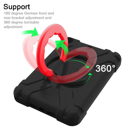 For iPad MINI 4/5 EVA + PC Flat Protective Shell with 360 ° Rotating Bracket(Black+Red)-garmade.com