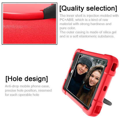 For iPad MINI 4/5 EVA + PC Flat Protective Shell with 360 ° Rotating Bracket(Red+Black)-garmade.com