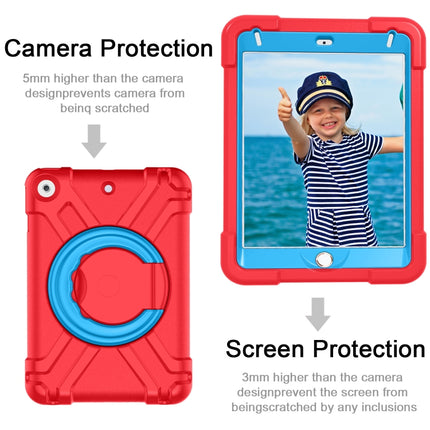For iPad MINI 4/5 EVA + PC Flat Protective Shell with 360 ° Rotating Bracket(Red+Blue)-garmade.com