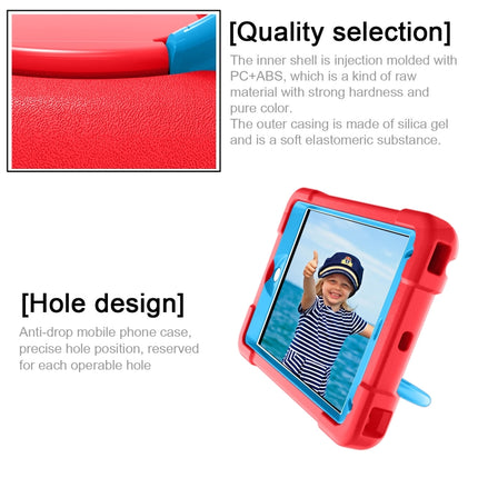 For iPad MINI 4/5 EVA + PC Flat Protective Shell with 360 ° Rotating Bracket(Red+Blue)-garmade.com
