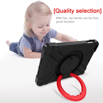 For iPad Air/Air2/Pro9.7 EVA + PC Flat Protective Shell with 360 ° Rotating Bracket(Black+Red)-garmade.com