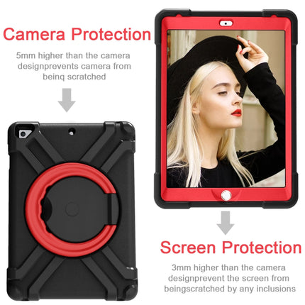 For iPad Air/Air2/Pro9.7 EVA + PC Flat Protective Shell with 360 ° Rotating Bracket(Black+Red)-garmade.com
