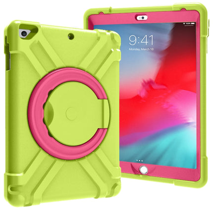 For iPad Air/Air2/Pro9.7 EVA + PC Flat Protective Shell with 360 ° Rotating Bracket(Grass Green+Rose Red)-garmade.com