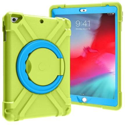 For iPad Air/Air2/Pro9.7 EVA + PC Flat Protective Shell with 360 ° Rotating Bracket(Grass Green+Blue)-garmade.com