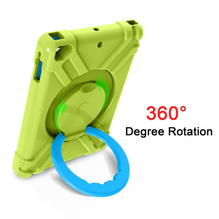 For iPad Air/Air2/Pro9.7 EVA + PC Flat Protective Shell with 360 ° Rotating Bracket(Grass Green+Blue)-garmade.com