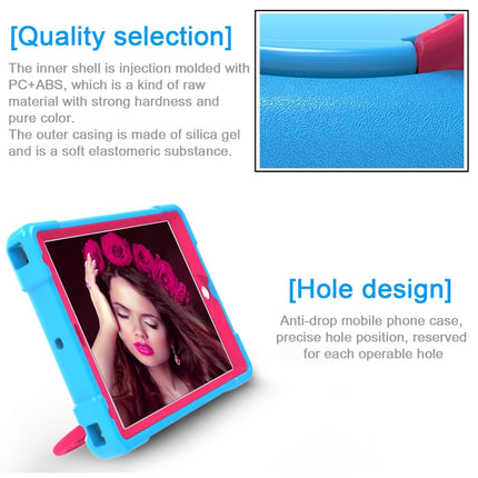 For iPad Air/Air2/Pro9.7 EVA + PC Flat Protective Shell with 360 ° Rotating Bracket(Blue+Rose Red)-garmade.com