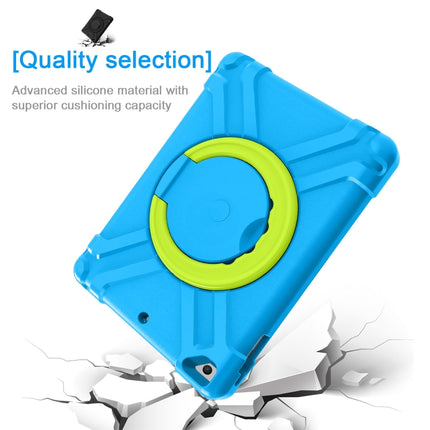 For iPad Air/Air2/Pro9.7 EVA + PC Flat Protective Shell with 360 ° Rotating Bracket(Blue+Grass Green)-garmade.com