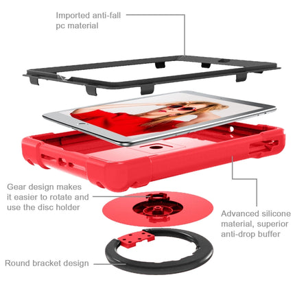 For iPad Air/Air2/Pro9.7 EVA + PC Flat Protective Shell with 360 ° Rotating Bracket(Red+Black)-garmade.com