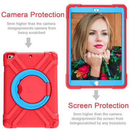 For iPad Air/Air2/Pro9.7 EVA + PC Flat Protective Shell with 360 ° Rotating Bracket(Red+Blue)-garmade.com