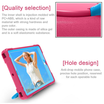 For iPad Air/Air2/Pro9.7 EVA + PC Flat Protective Shell with 360 ° Rotating Bracket(Rose Red+Blue)-garmade.com