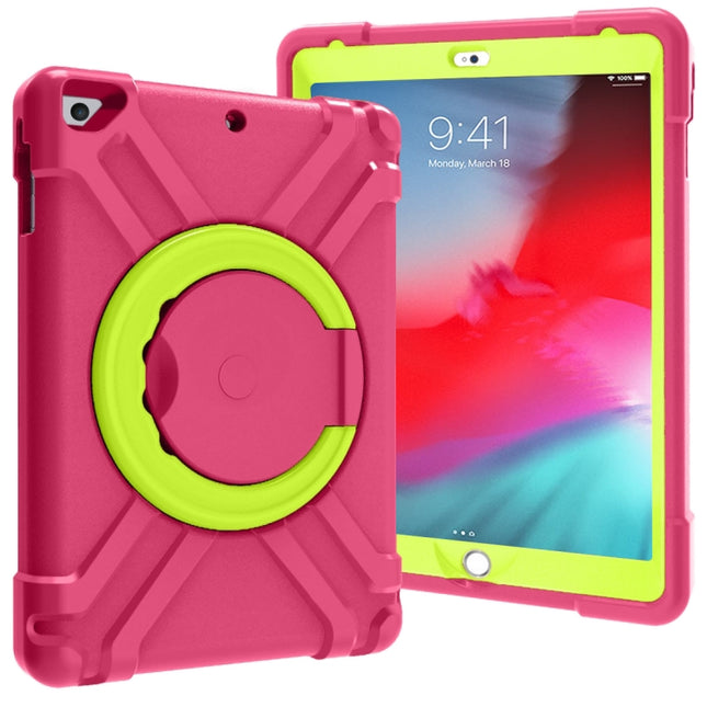 For iPad Air/Air2/Pro9.7 EVA + PC Flat Protective Shell with 360 ° Rotating Bracket(Rose Red+Grass Green)-garmade.com