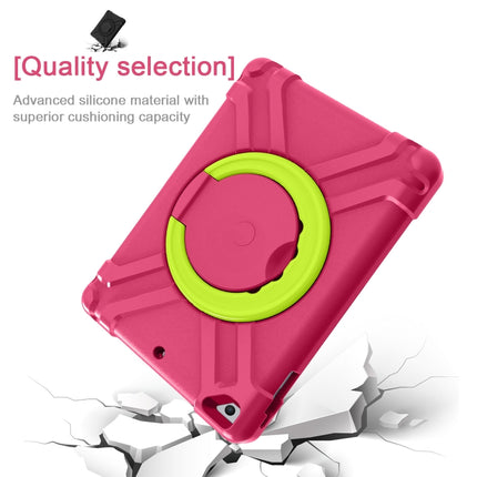 For iPad Air/Air2/Pro9.7 EVA + PC Flat Protective Shell with 360 ° Rotating Bracket(Rose Red+Grass Green)-garmade.com