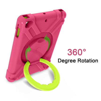For iPad Air/Air2/Pro9.7 EVA + PC Flat Protective Shell with 360 ° Rotating Bracket(Rose Red+Grass Green)-garmade.com