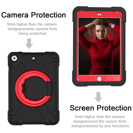 For iPad 10.2 EVA + PC Flat Protective Shell with 360 ° Rotating Bracket(Black+Red)-garmade.com