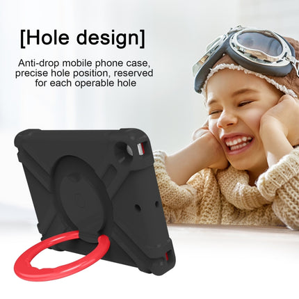 For iPad 10.2 EVA + PC Flat Protective Shell with 360 ° Rotating Bracket(Black+Red)-garmade.com
