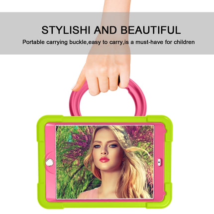 For iPad 10.2 EVA + PC Flat Protective Shell with 360 ° Rotating Bracket(Grass Green+Rose Red)-garmade.com