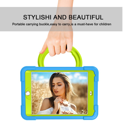 For iPad 10.2 EVA + PC Flat Protective Shell with 360 ° Rotating Bracket(Grass Green+Blue)-garmade.com