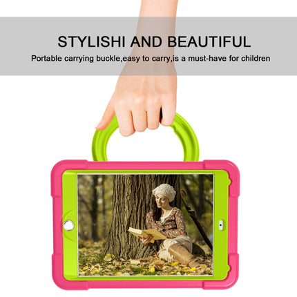 For iPad 10.2 EVA + PC Flat Protective Shell with 360 ° Rotating Bracket(Rose Red+Grass Green)-garmade.com