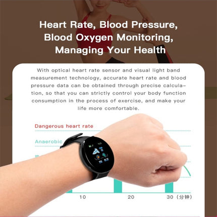 D18 1.3inch TFT Color Screen Smart Watch IP65 Waterproof,Support Call Reminder /Heart Rate Monitoring/Blood Pressure Monitoring/Sleep Monitoring(Blue)-garmade.com