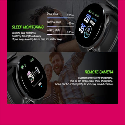 D18 1.3inch TFT Color Screen Smart Watch IP65 Waterproof,Support Call Reminder /Heart Rate Monitoring/Blood Pressure Monitoring/Sleep Monitoring(Red)-garmade.com