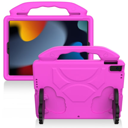 For iPad 10.2 EVA Flat Anti Falling Protective Shell with Thumb Bracket(Rose Pink)-garmade.com