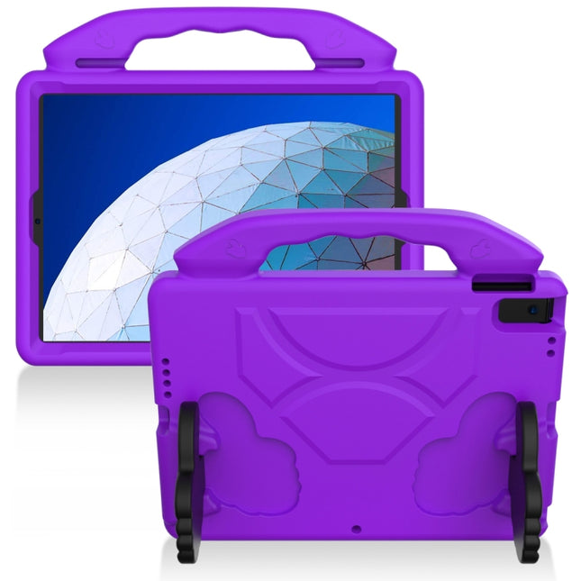 For iPad Air3 10.5 inch EVA Flat Anti Falling Protective Shell with Thumb Bracket(Purple)-garmade.com