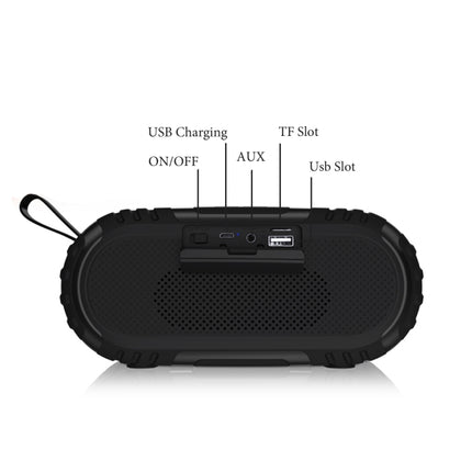 New Rixing NR5016 Wireless Portable Bluetooth Speaker Stereo Sound 10W System Music Subwoofer Column, Support TF Card, FM(Black)-garmade.com
