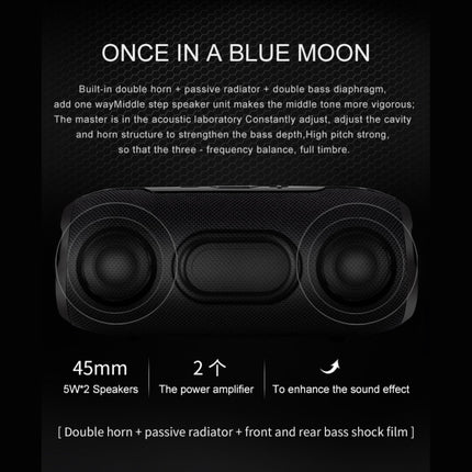 New Rixing NR5016 Wireless Portable Bluetooth Speaker Stereo Sound 10W System Music Subwoofer Column, Support TF Card, FM(Blue)-garmade.com