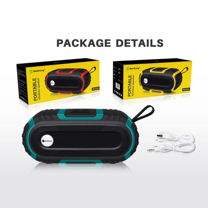 New Rixing NR5016 Wireless Portable Bluetooth Speaker Stereo Sound 10W System Music Subwoofer Column, Support TF Card, FM(Green)-garmade.com