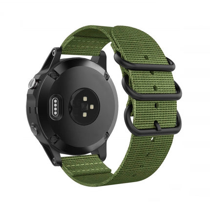 For Garmin Fenix 5S 20mm Three-ring Nylon Watchband(Army Green)-garmade.com