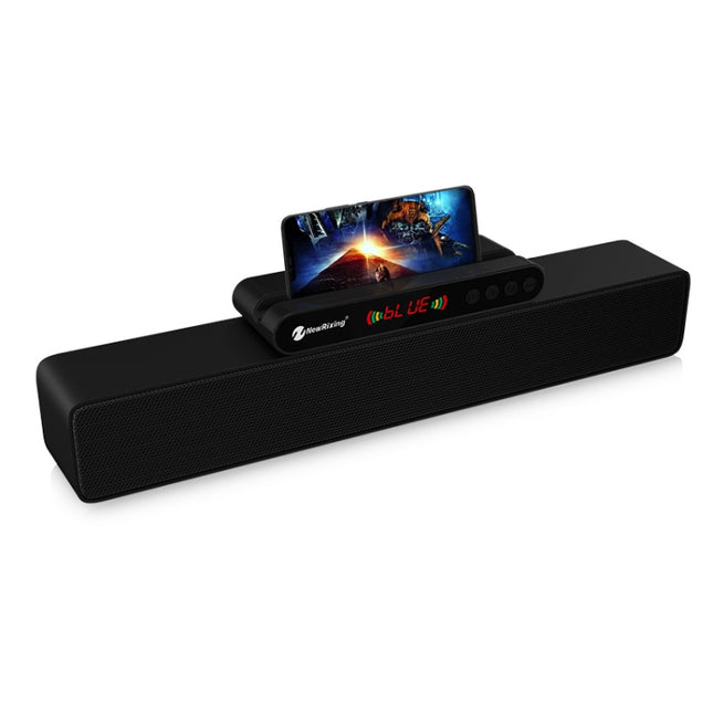 Newrixing NR-5017 LED Bluetooth Portable Speaker TWS Connection Loudspeaker Sound System 10W Stereo Surround Speaker(Black)-garmade.com