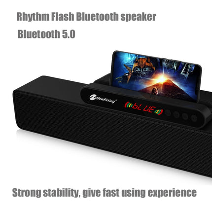 Newrixing NR-5017 LED Bluetooth Portable Speaker TWS Connection Loudspeaker Sound System 10W Stereo Surround Speaker(Black)-garmade.com